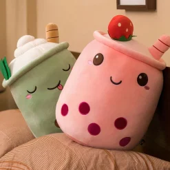 Peluche Bubble tea doux en forme de coussin