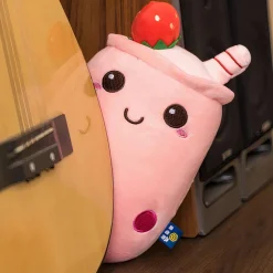 Peluche Bubble tea doux en forme de coussin