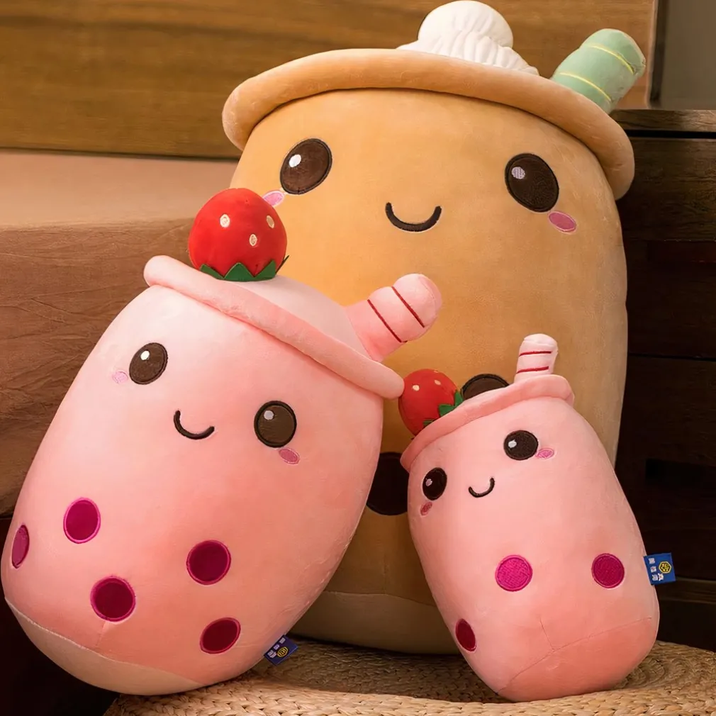 Peluche Bubble tea doux en forme de coussin