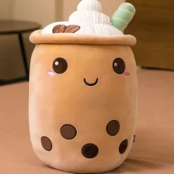 Peluche Bubble tea doux en forme de coussin
