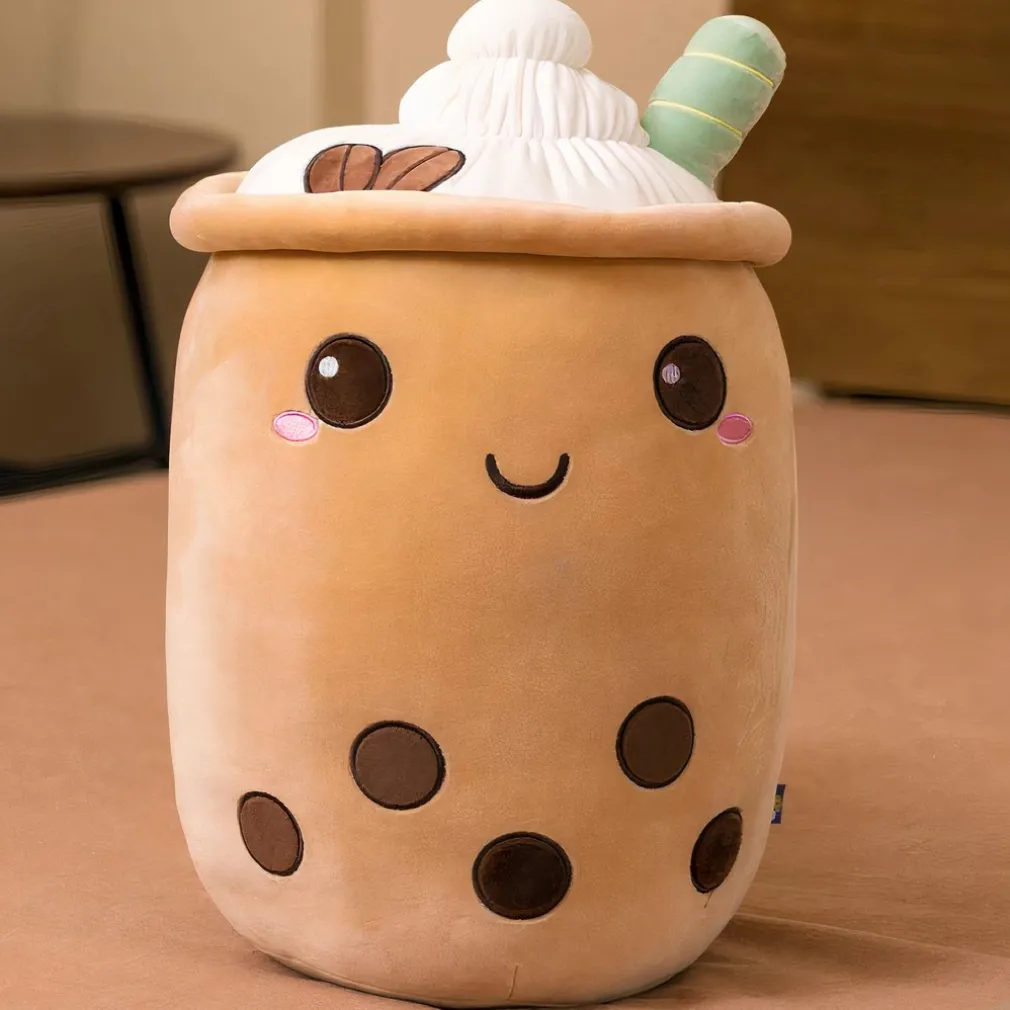 Peluche Bubble tea doux en forme de coussin