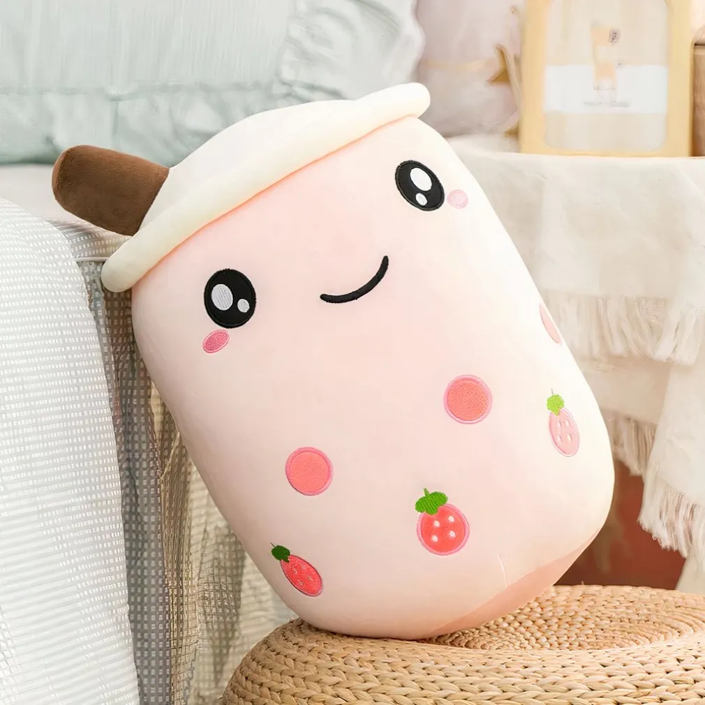 Peluche Bubble tea mignon et doux en forme de coussin