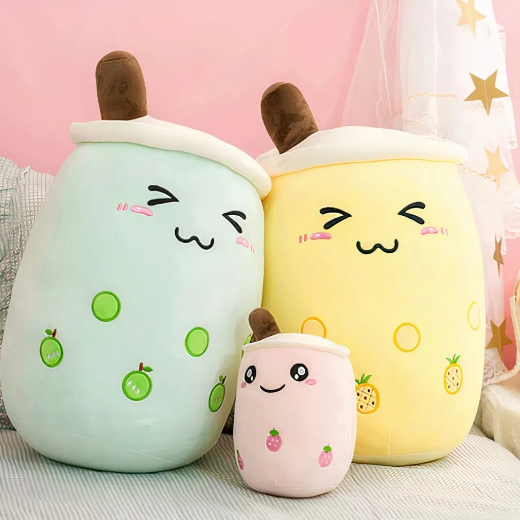 Peluche Bubble tea mignon et doux en forme de coussin