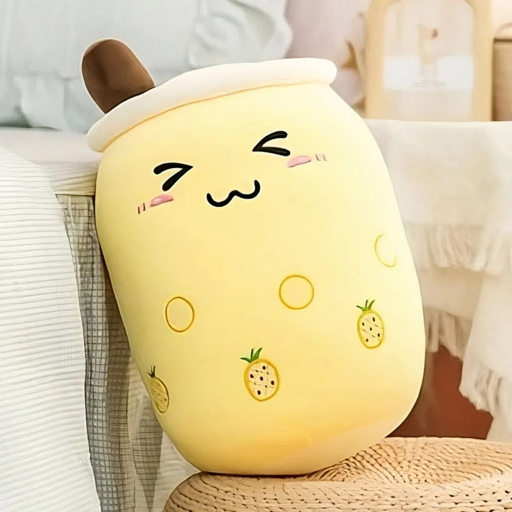 Peluche Bubble tea mignon et doux en forme de coussin