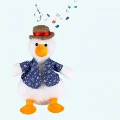 Peluche canard blanc dansant