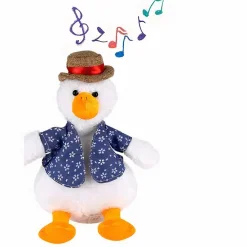 Peluche canard blanc dansant