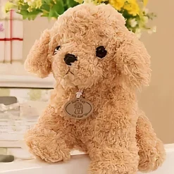 Peluche caniche beige