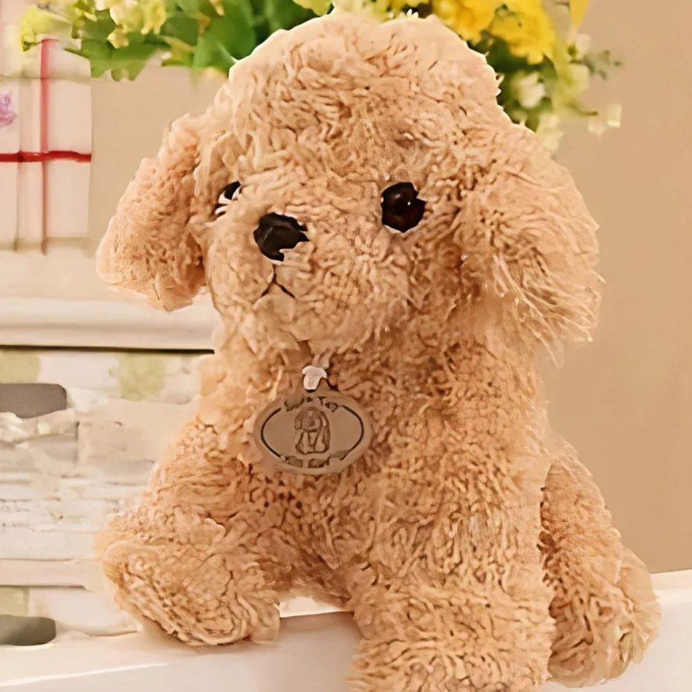 Peluche caniche beige