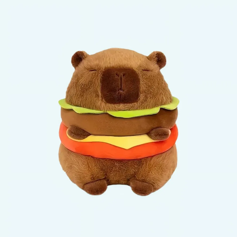 Peluche capybara hamburger