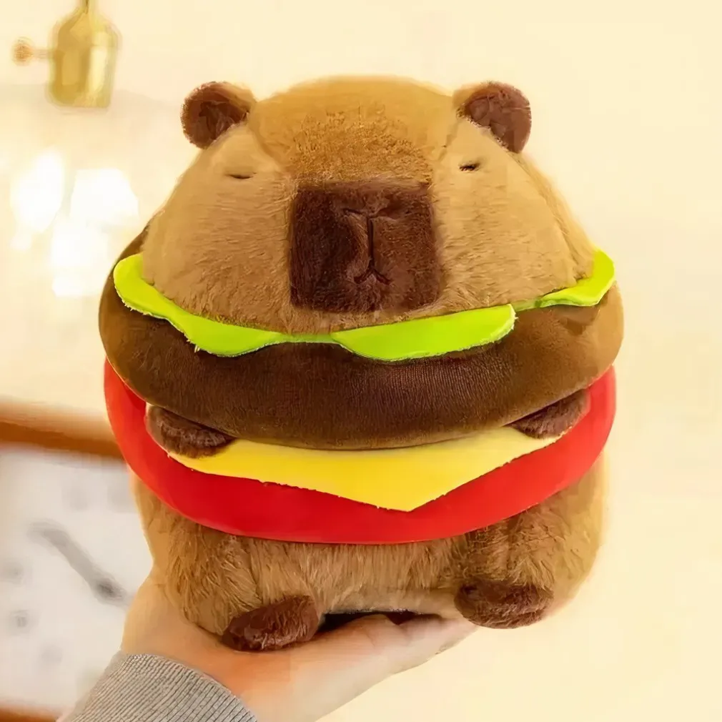 Peluche capybara hamburger