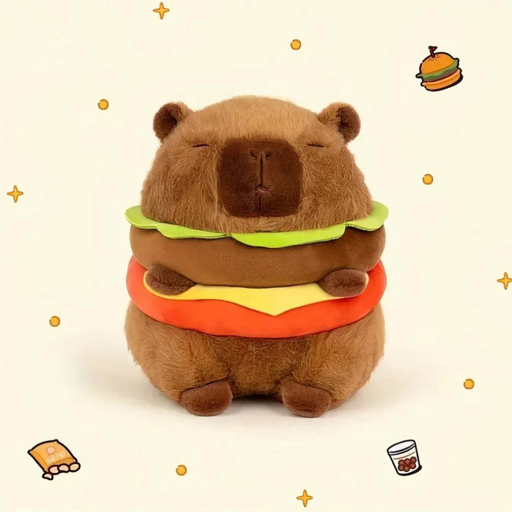 Peluche capybara hamburger