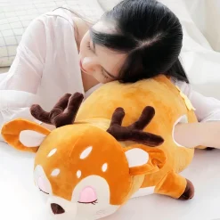 Peluche cerf oreiller géant