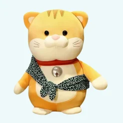 Peluche chat avec écharpe tout mignon