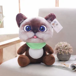 Peluche chat dessin animé marron