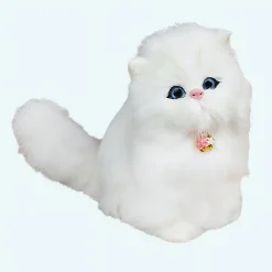 Peluche chat en poupée blanc