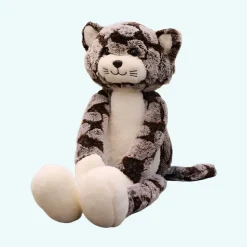 Peluche chat gris aux longues jambes