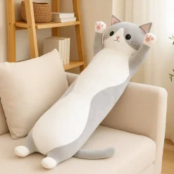 Peluche chat oreiller géante