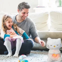 Peluche chat qui respire avec berceuse apaisante