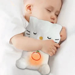 Peluche chat qui respire avec berceuse apaisante