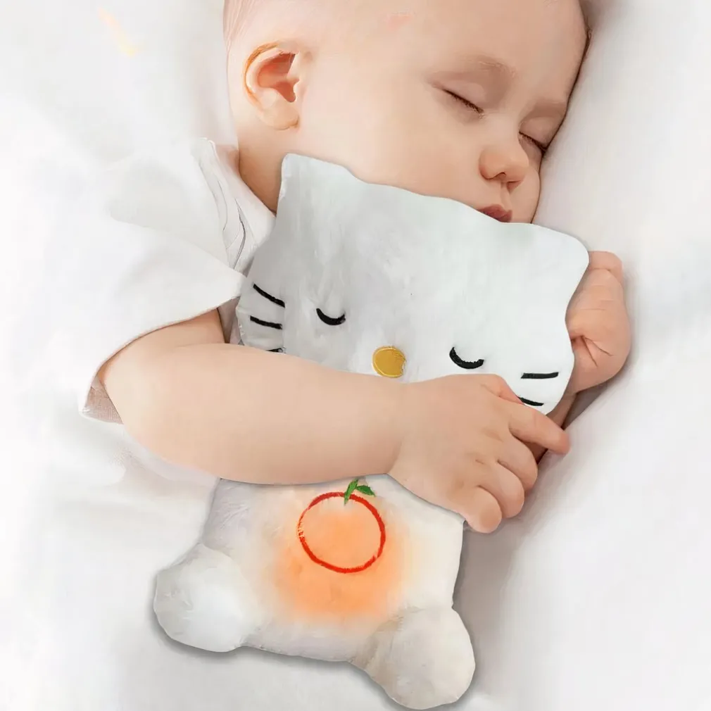 Peluche chat qui respire avec berceuse apaisante