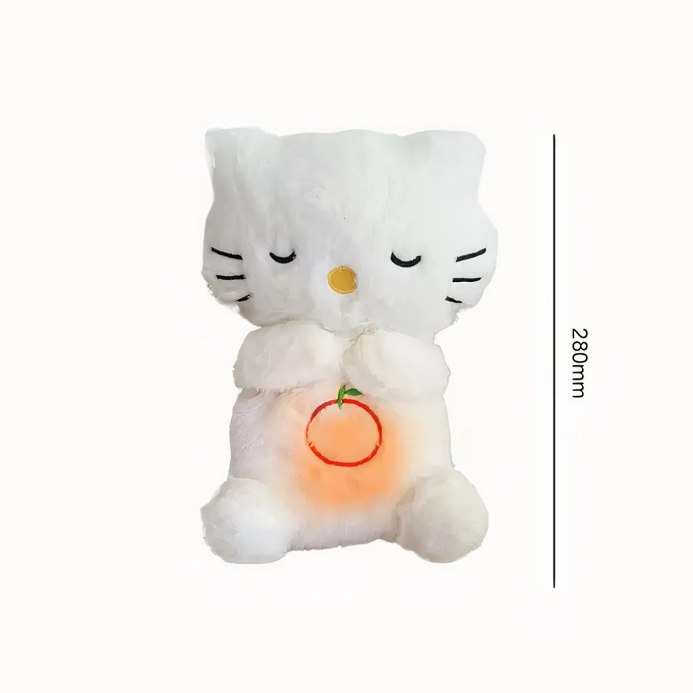 Peluche chat qui respire avec berceuse apaisante