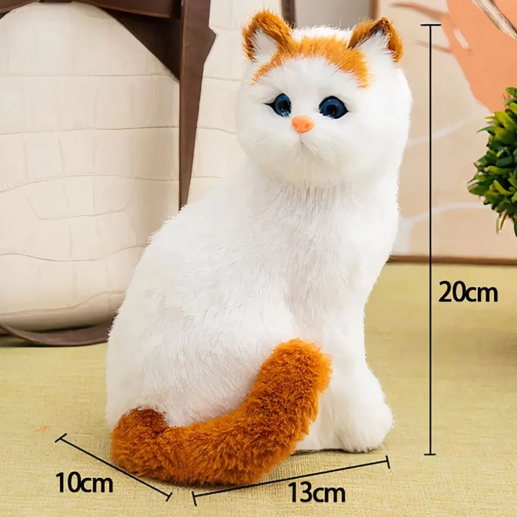 Peluche chat réaliste tout doux