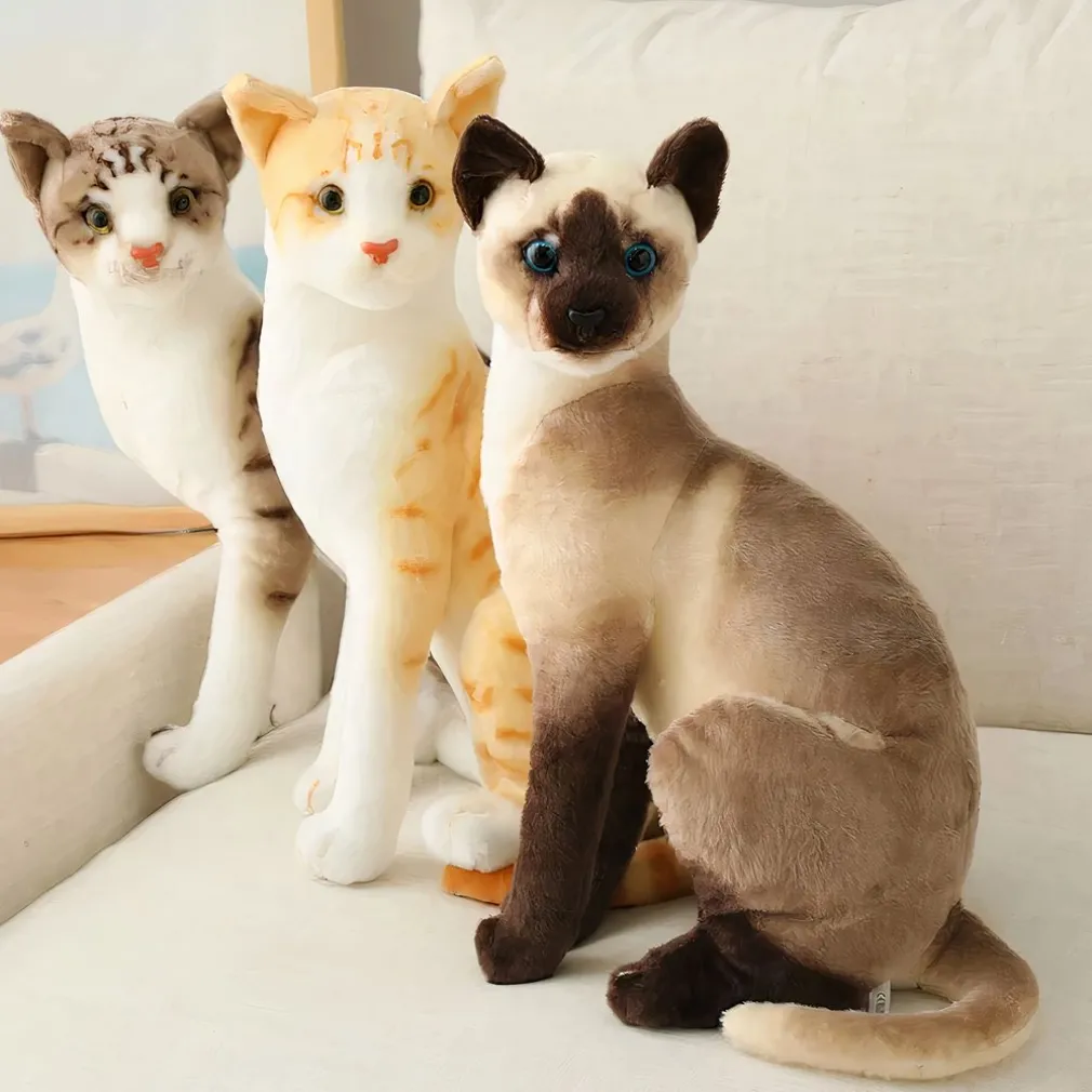 Peluche chat tigré gris