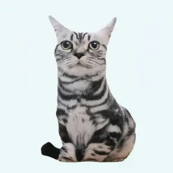 Peluche chat tigré noir tout mignon
