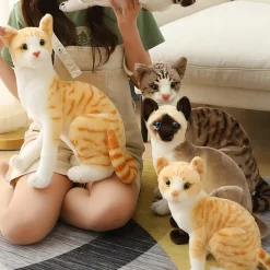 Peluche chat tigré orange