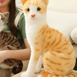 Peluche chat tigré orange