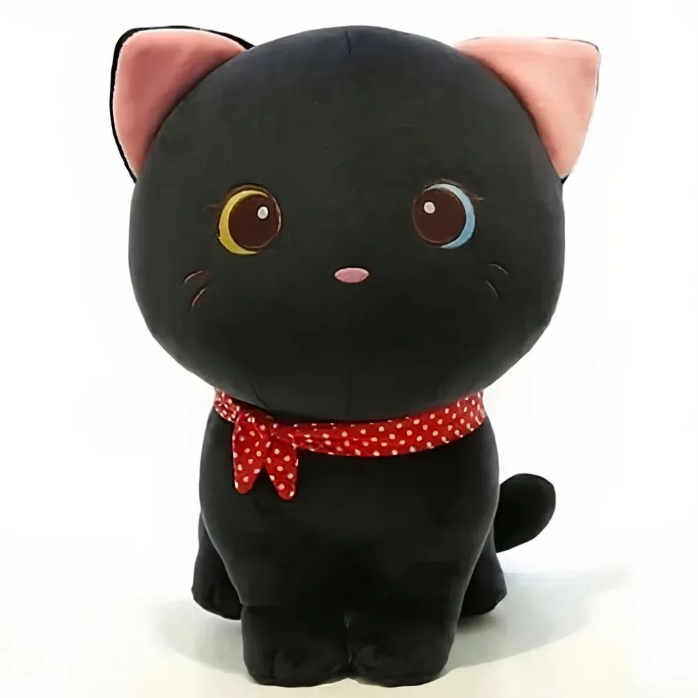 Peluche chaton avec yeux colorés