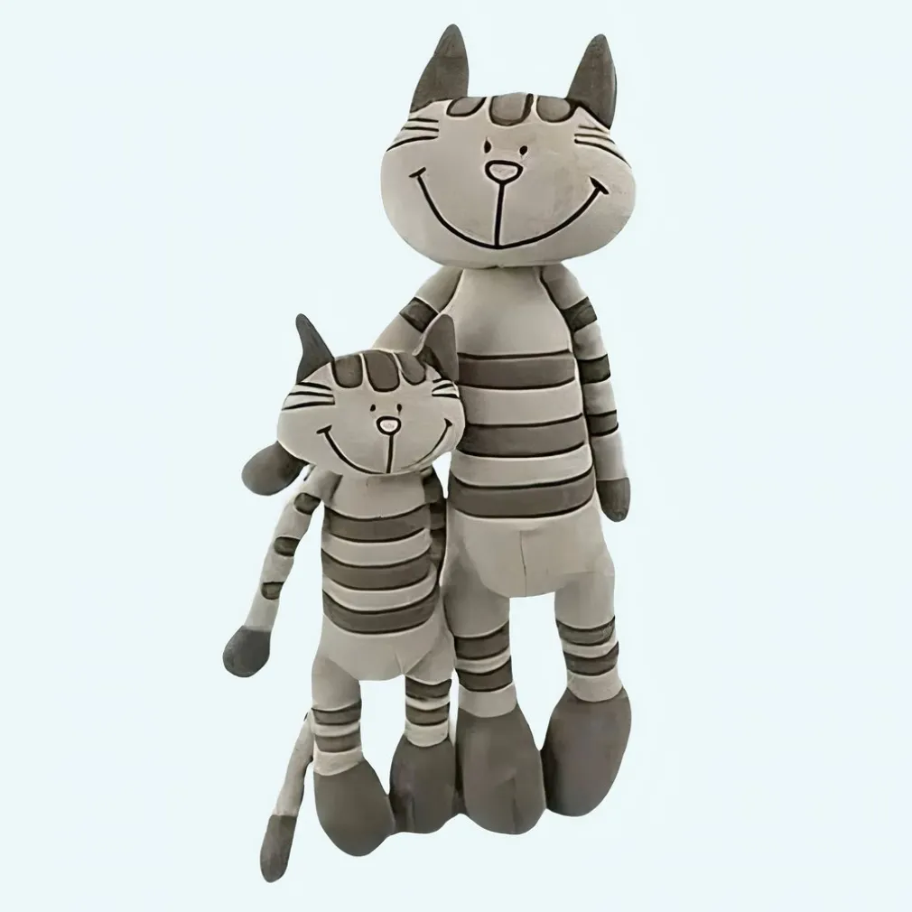Peluche chaton gris tigré