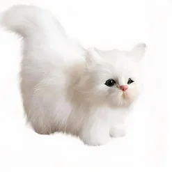 Peluche chaton poilu blanc