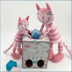 Peluche chaton rose tigré