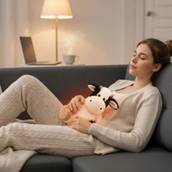 Peluche chauffante vache réconfortante