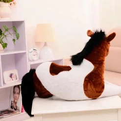 Peluche cheval blanc marron