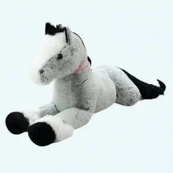 Peluche cheval bleu gris