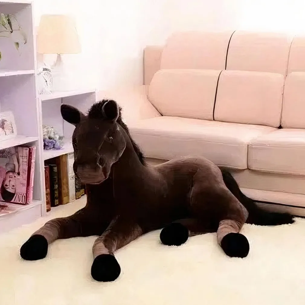 Peluche cheval marron
