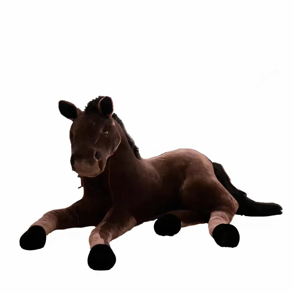 Peluche cheval marron adorable
