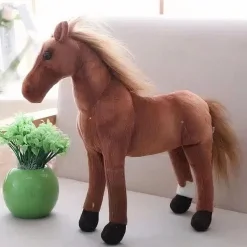 Peluche cheval marron mignon