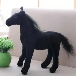 Peluche cheval noir mignon