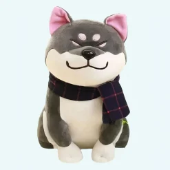 Peluche chien gris trop mignonne