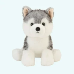 Peluche chien husky noir
