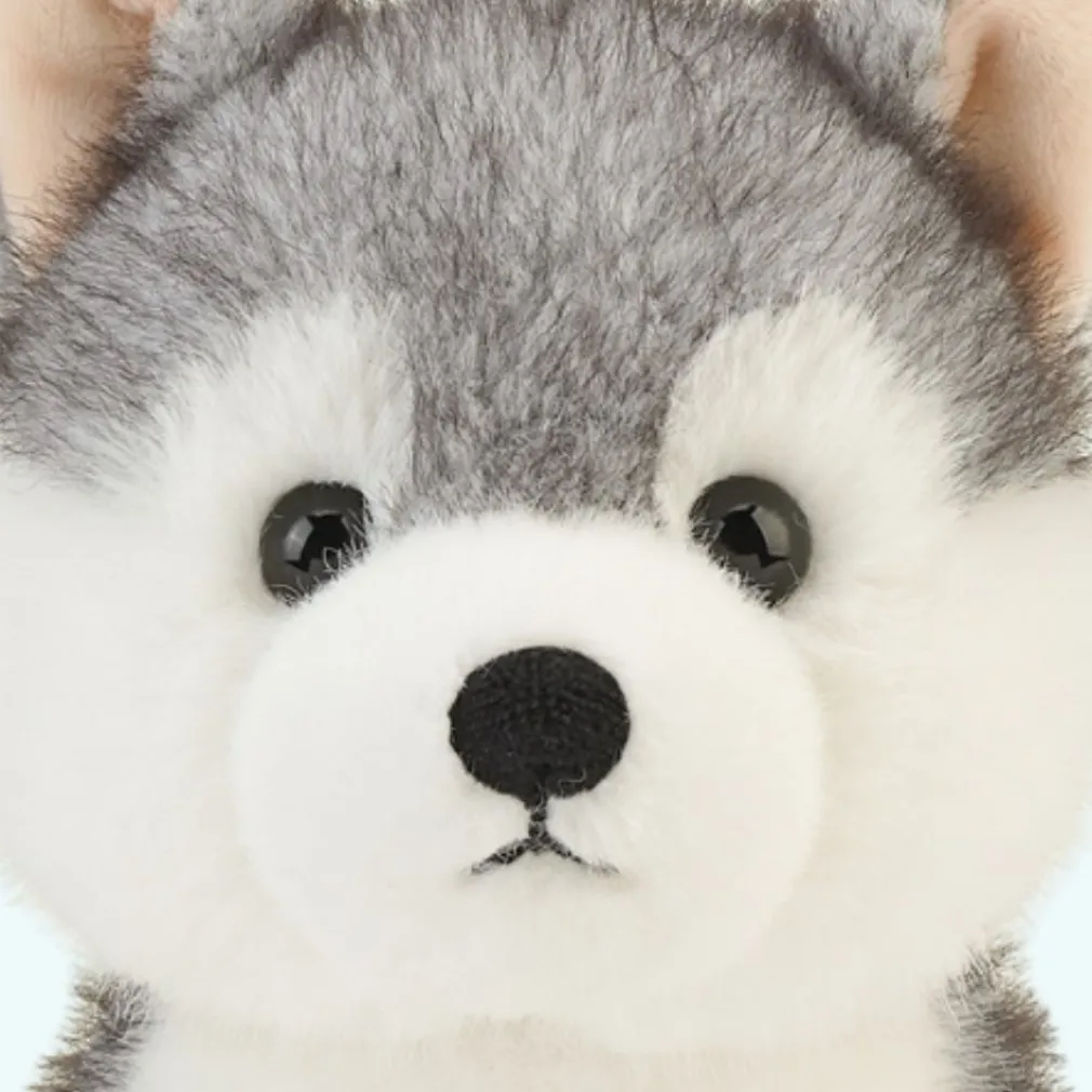 Peluche chien husky noir