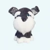 Peluche chien husky noir touffu
