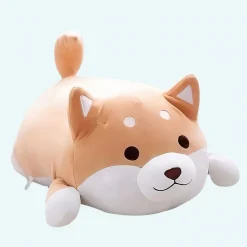 Peluche chien kawaii marron yeux fermés