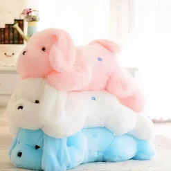 Peluche chien lumineuse blanche