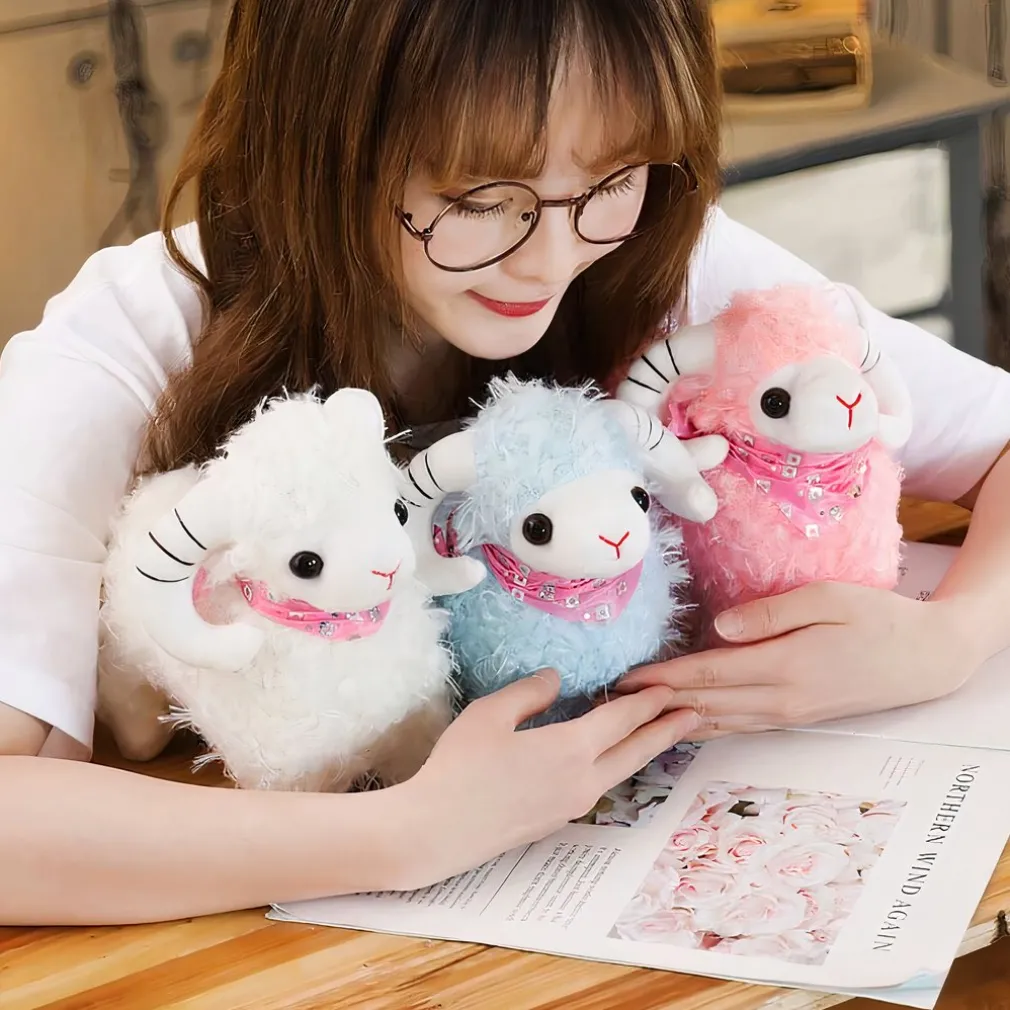 Peluche chèvre pour petite fille