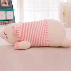 Peluche cochon avec petit nœud rose