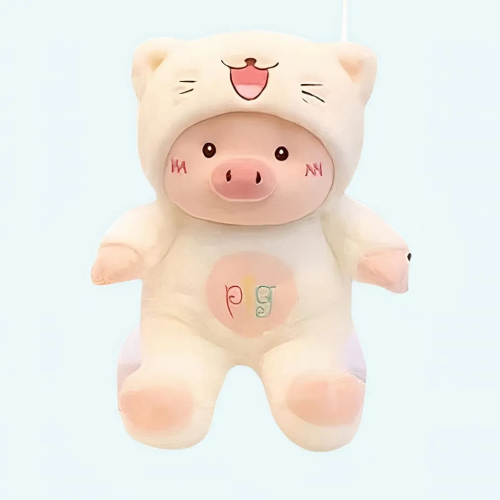 Peluche cochon déguisé en chat